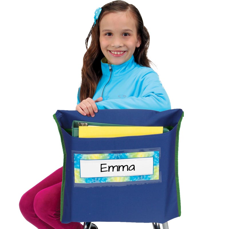 Really Good Stuff Store More Deep-Pocket Chair Pockets â€“ 6 Pack â€“ Navy/Green - Image 3